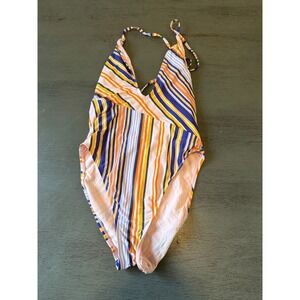 colorful striped BIKINI LAB    one piece swimsuit size medium